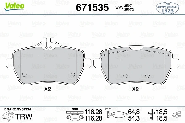 Brake Pad Set, disc brake (671535)
