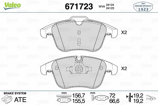 Brake Pad Set, disc brake (671723)