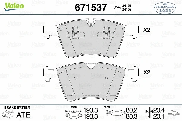 Brake Pad Set, disc brake (671537)