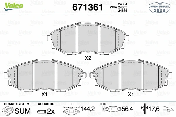 Brake Pad Set, disc brake (671361)
