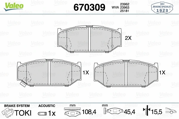 Brake Pad Set, disc brake (670309)