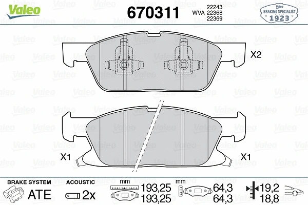 Brake Pad Set, disc brake (670311)