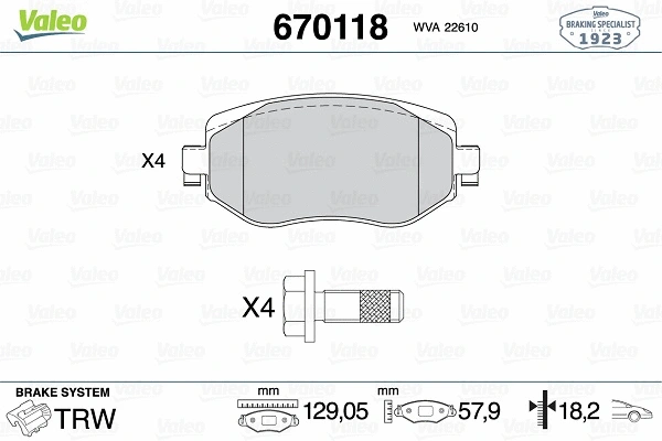Brake Pad Set, disc brake (670118)