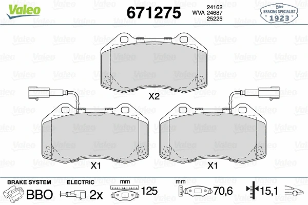 Brake Pad Set, disc brake (671275)