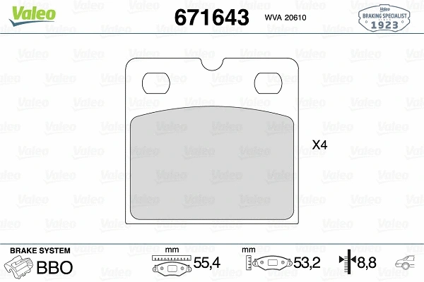 Brake Pad Set, disc brake (671643)