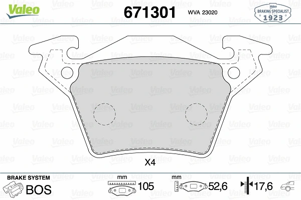 Brake Pad Set, disc brake (671301)