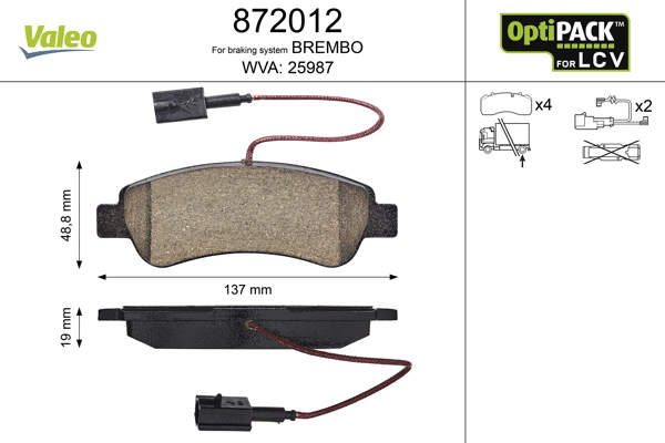 Brake Pad Set, disc brake (872012)