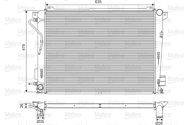 Radiator, engine cooling (701600)