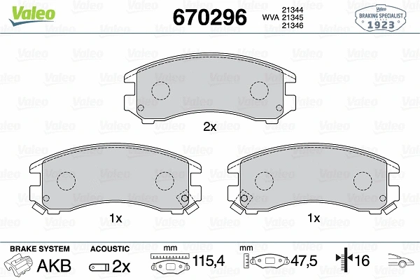 Brake Pad Set, disc brake (670296)