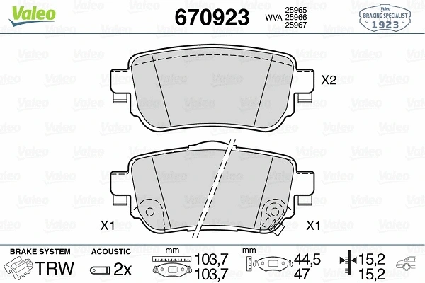 Brake Pad Set, disc brake (670923)