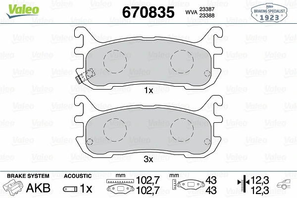 Brake Pad Set, disc brake (670835)