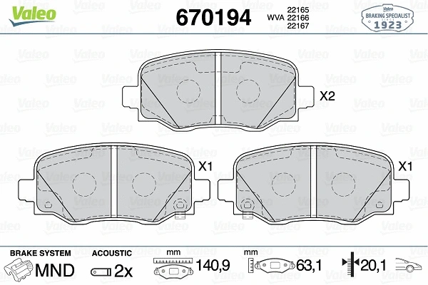 Brake Pad Set, disc brake (670194)
