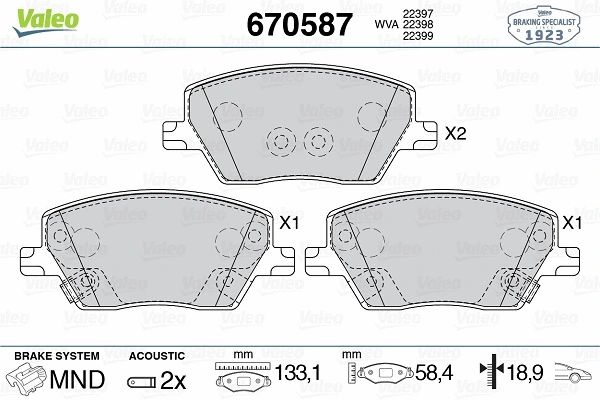 Brake Pad Set, disc brake (670587)