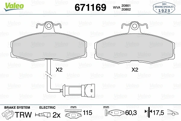 Brake Pad Set, disc brake (671169)