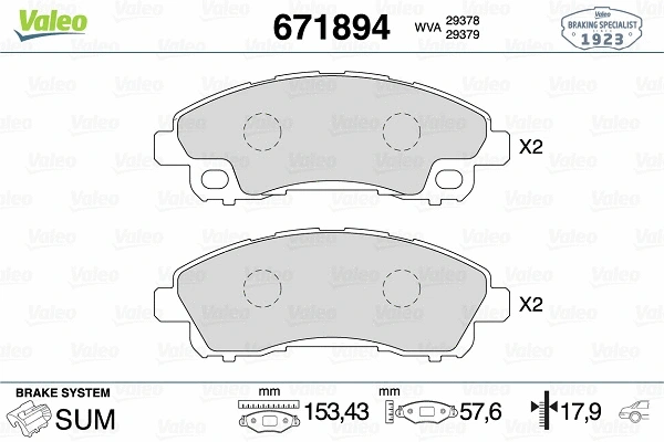 Brake Pad Set, disc brake (671894)