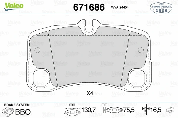 Brake Pad Set, disc brake (671686)