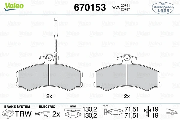 Brake Pad Set, disc brake (670153)