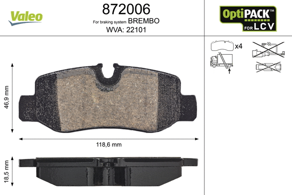 Brake Pad Set, disc brake (872006)