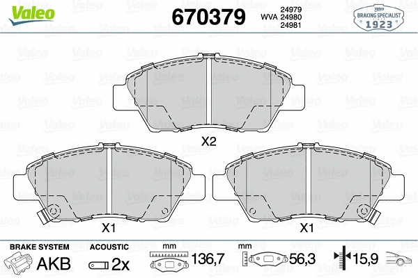 Brake Pad Set, disc brake (670379)