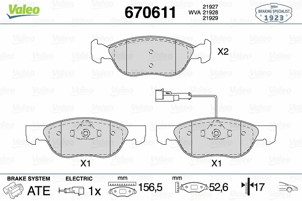 Brake Pad Set, disc brake (670611)