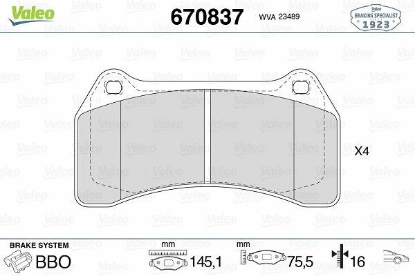 Brake Pad Set, disc brake (670837)