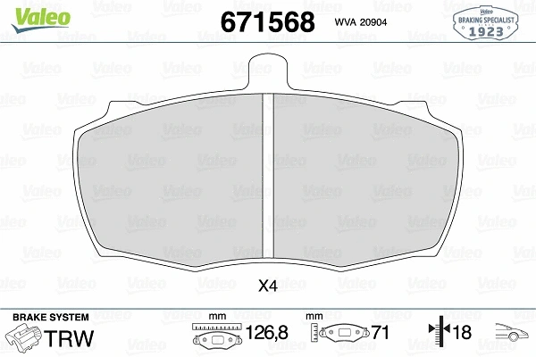 Brake Pad Set, disc brake (671568)