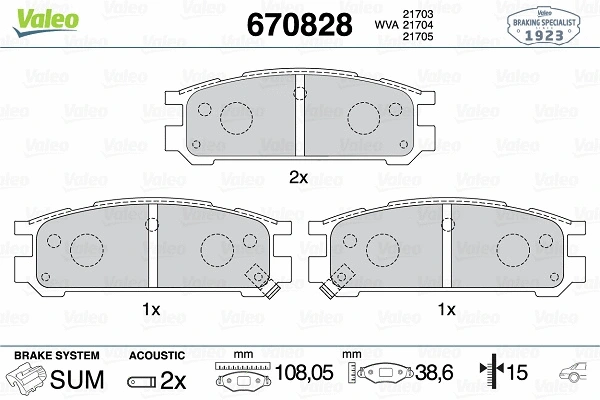 Brake Pad Set, disc brake (670828)