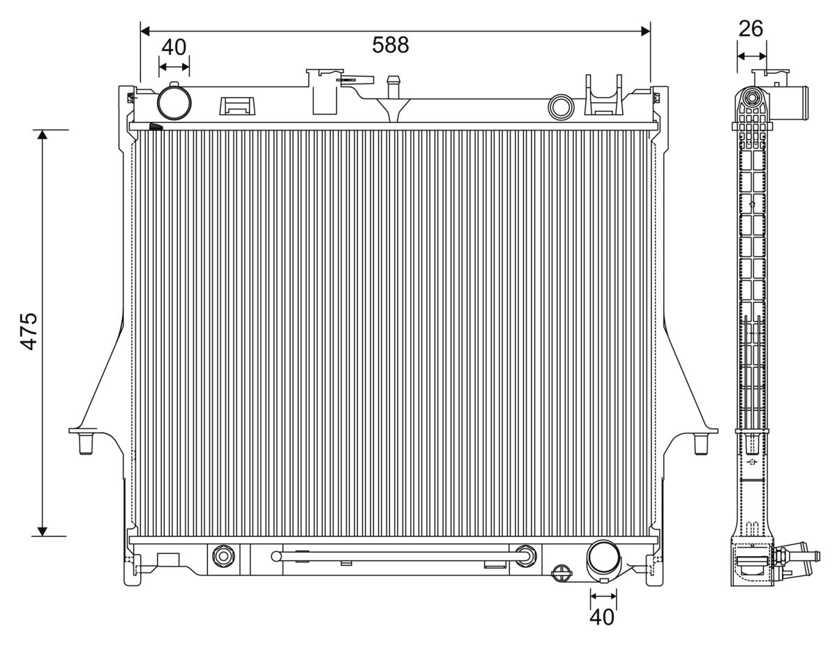 Radiator, engine cooling (701234)
