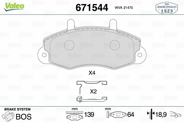 Brake Pad Set, disc brake (671544)