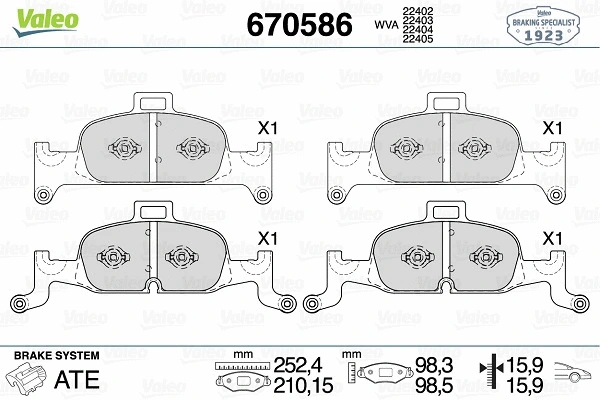 Brake Pad Set, disc brake (670586)