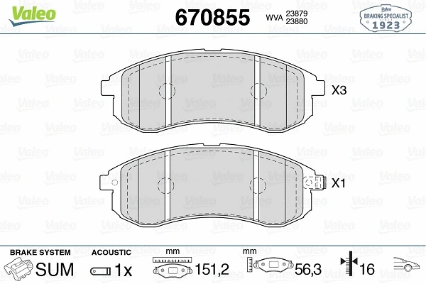 Brake Pad Set, disc brake (670855)