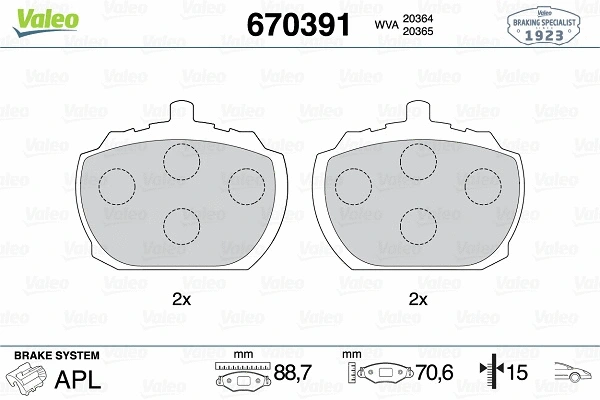 Brake Pad Set, disc brake (670391)