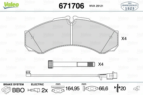 Brake Pad Set, disc brake (671706)