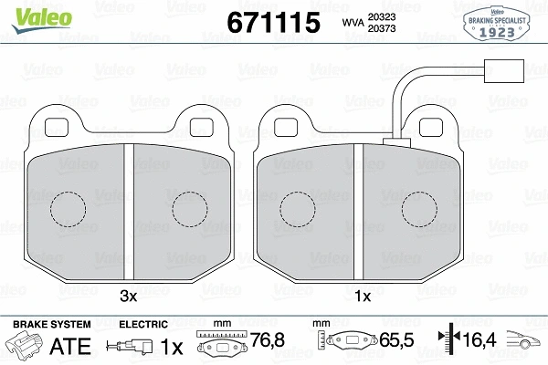 Brake Pad Set, disc brake (671115)