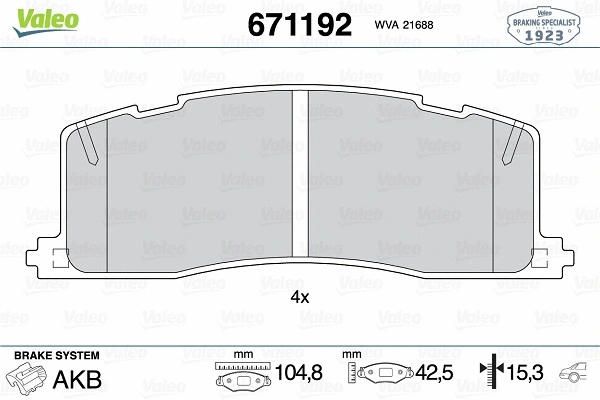 Brake Pad Set, disc brake (671192)