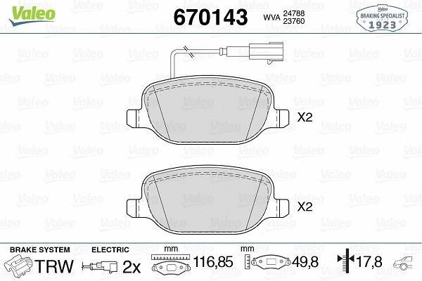 Brake Pad Set, disc brake (670143)
