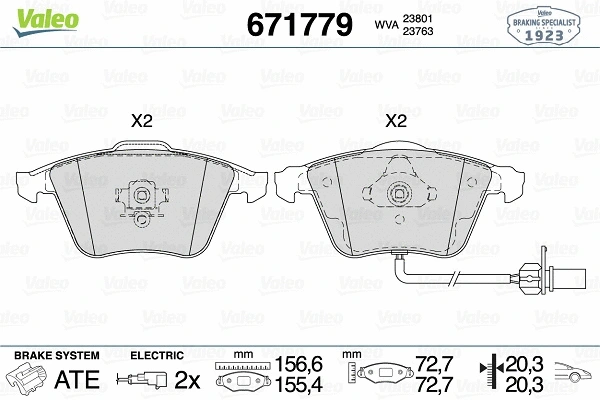 Brake Pad Set, disc brake (671779)
