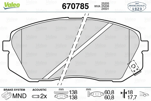 Brake Pad Set, disc brake (670785)