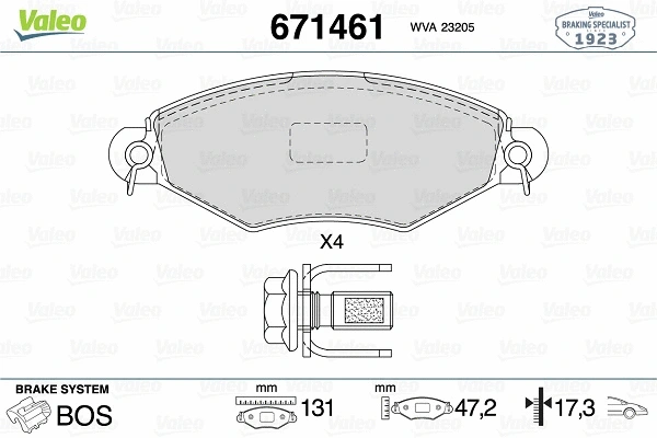 Brake Pad Set, disc brake (671461)