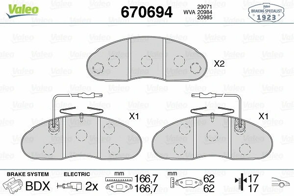 Brake Pad Set, disc brake (670694)