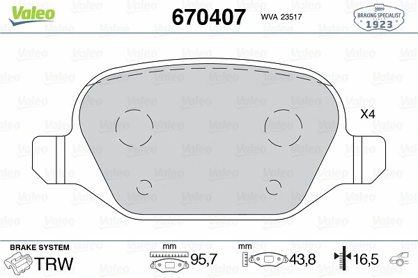 Brake Pad Set, disc brake (670407)