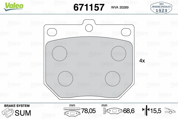 Brake Pad Set, disc brake (671157)