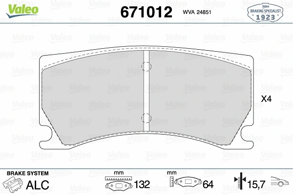 Brake Pad Set, disc brake (671012)