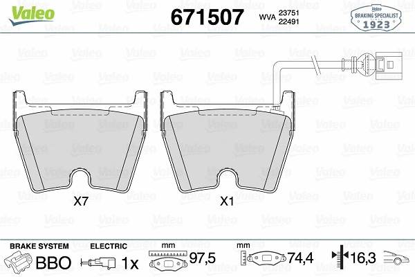 Brake Pad Set, disc brake (671507)