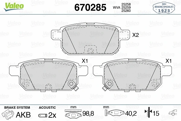Brake Pad Set, disc brake (670285)