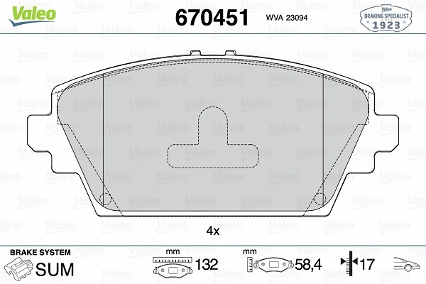 Brake Pad Set, disc brake (670451)