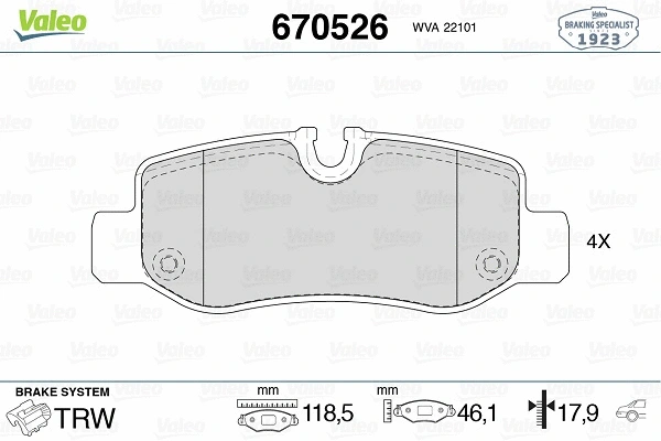 Brake Pad Set, disc brake (670526)