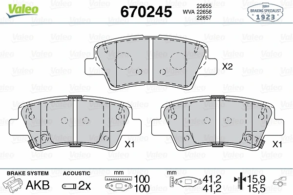 Brake Pad Set, disc brake (670245)