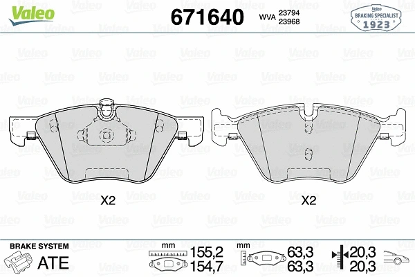 Brake Pad Set, disc brake (671640)