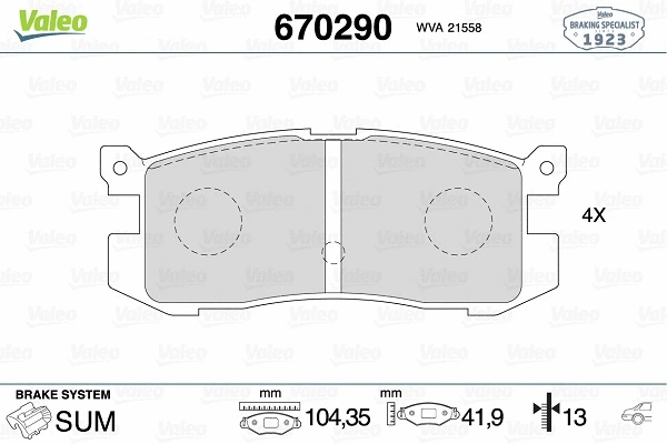 Brake Pad Set, disc brake (670290)